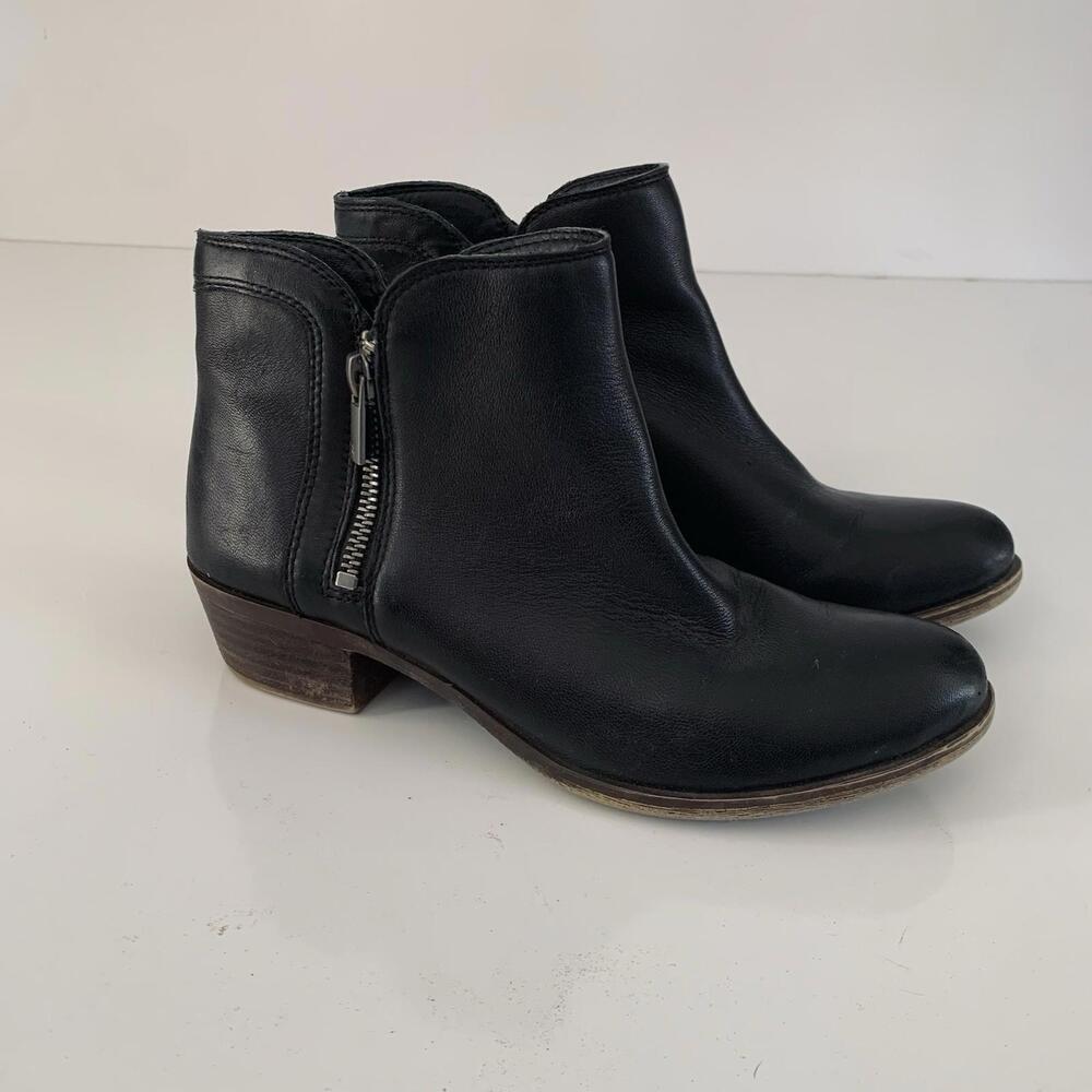 Lucky Brand Breah Double Zipper bootie Stacked Heel Brown Suede Ankle Boot 7.5 - Picture 6 of 9